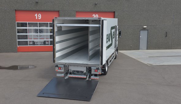 Custom built isothermal box body with compartments on Mercedes Atego trucks